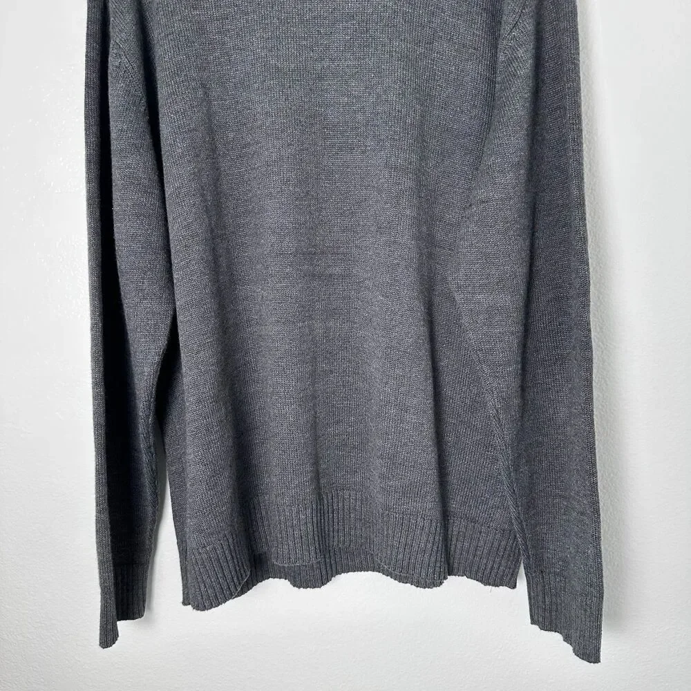 Oscar De La Renta Mens-XXL Sweater Gray Cable Knit Preppy Office Casual Workwear